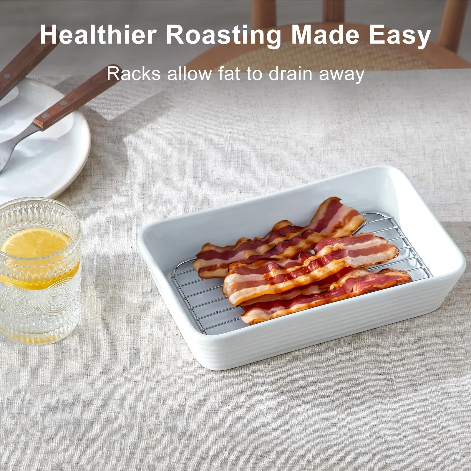 Набор форм для запекания ONEMORE с решетками керамический 3 шт., фото №7