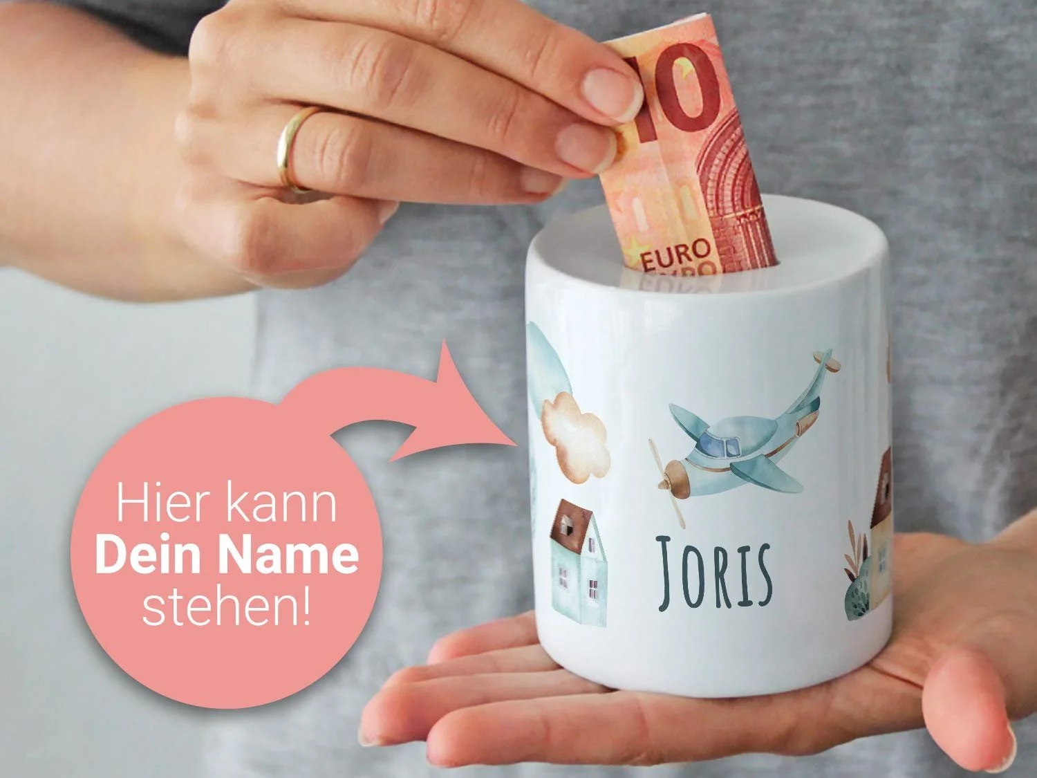 Скарбничка дитяча керамічна з ім'ям, фото №3