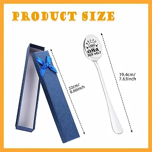 Ложка кавова NoName Найкраща бабуся і дідусь у світі, сріблястий synthetic.ua - Фото 1