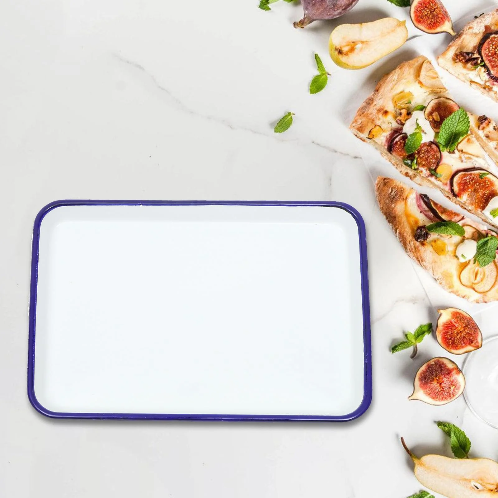 Форма для випікання та запікання VICASKY прямокутна емальована зносостійка термостійка біла, фото №5