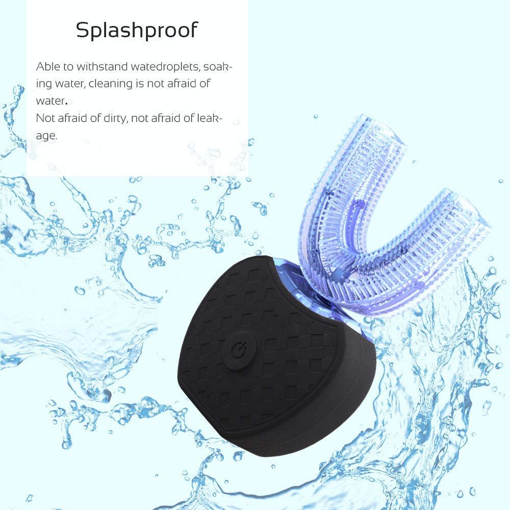 Електрична ультразвукова зубна щітка 360° автоматична з таймером та бездротовою зарядкою Чорна, фото №2