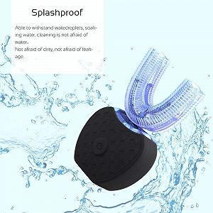 Електрична ультразвукова зубна щітка 360° автоматична з таймером та бездротовою зарядкою Чорна synthetic.ua - Фото 1