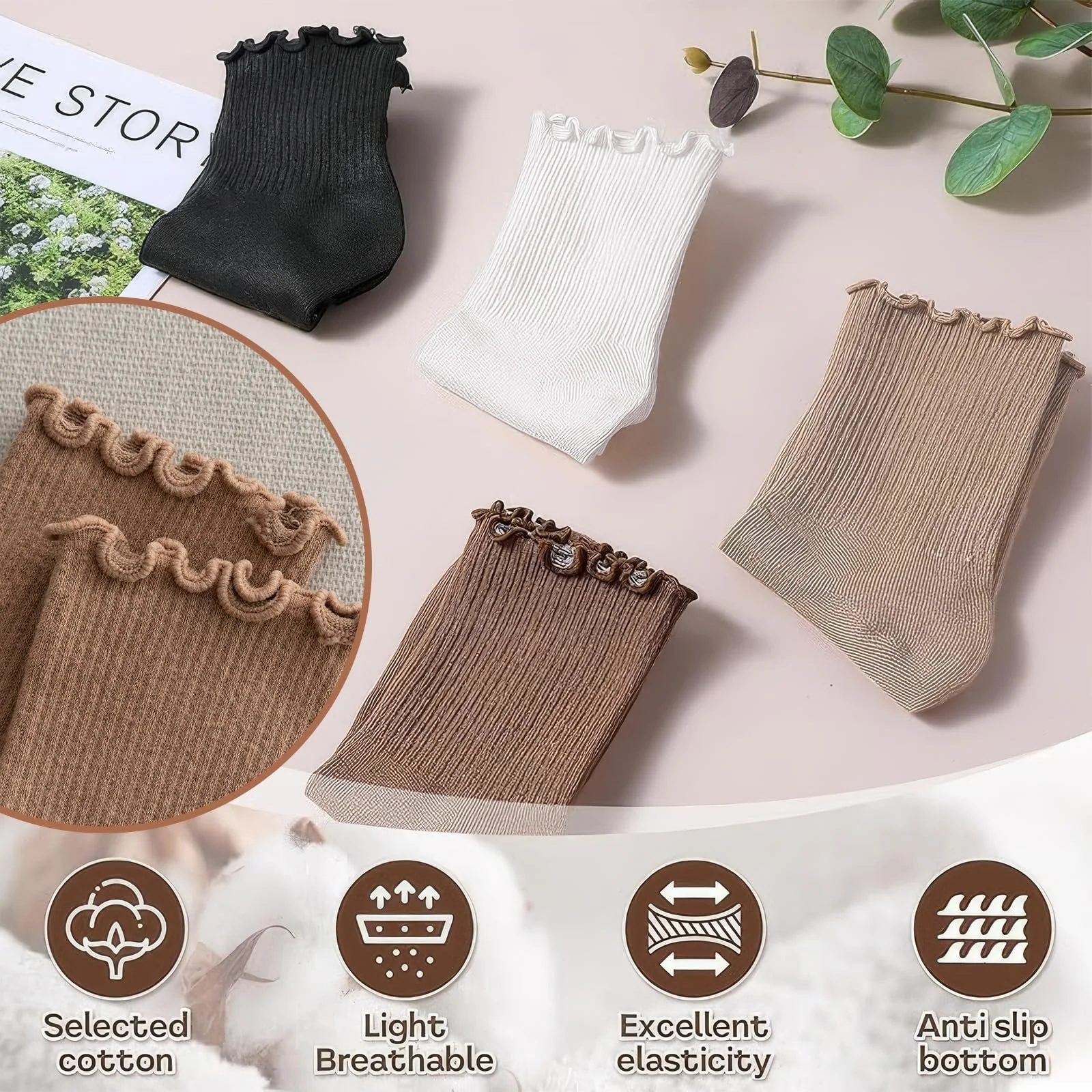 Носки с рюшами, 4 пары, фото №4