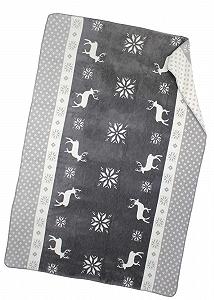Покривало Moon Luxury Сірий Білий Вовняна Покривало 150 x 200 см Зимовий Олень synthetic.ua - Фото 1