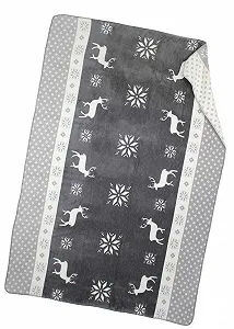 Одеяло Moon Luxury Серое Белое Шерстяное одеяло 150 x 200 см Зимний Олень synthetic.ua - Фото 1