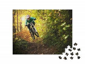 Пазл puzzleYOU Sports Jigsaw Puzzle Collection Горные велосипедисты в осеннем лесу 500 элементов synthetic.ua - Фото 1