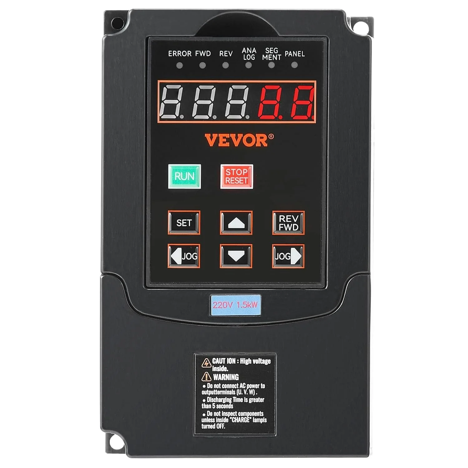 Частотний перетворювач VEVOR 1.5 кВт 3-фазний Чорний, фото №2