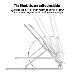 Підставка для ноутбука Denash з міцного алюмінієвого сплаву, срібляста, з ергономічним дизайном для домашнього офісу synthetic.ua - Фото 1