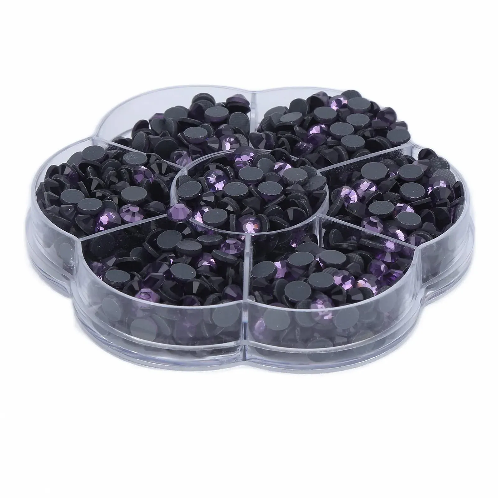 Стрази Скляні Стрази Блискучі грані Красиві кольори JM201 Лотосовий корінь фіолетовий, фото №9