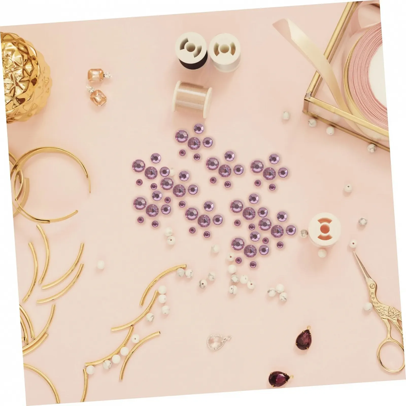 Стрази Sewroro, рожевий акрил, фото №5