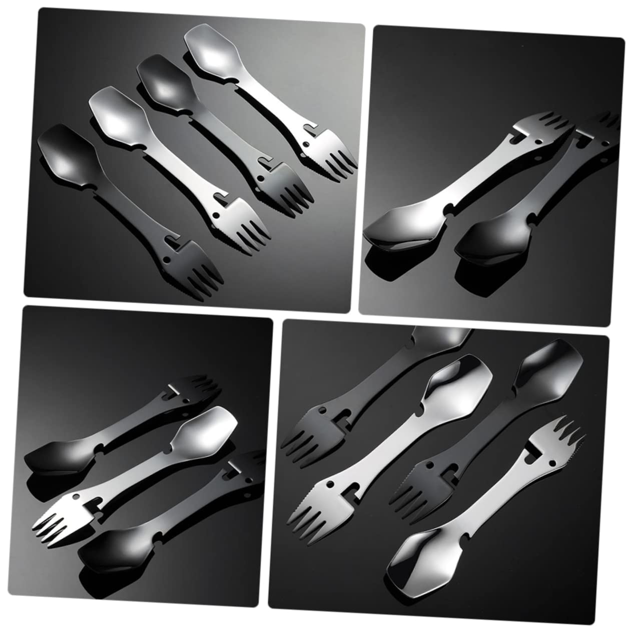 Ложки Abaodam Спорки для походів з нержавіючої сталі набор 6 шт., фото №4 Ложки Abaodam Спорки для походів з нержавіючої сталі набор 6 шт., фото №4