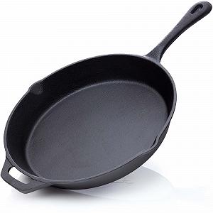 Пательня-гриль BBQ Nerd, діаметр 30 см, 3600 г, з носиком та ручкою - чавунна пательня для грилю, смаження, запікання - пательня для вогню - термостійка та теплоутримуюча - Фото 1