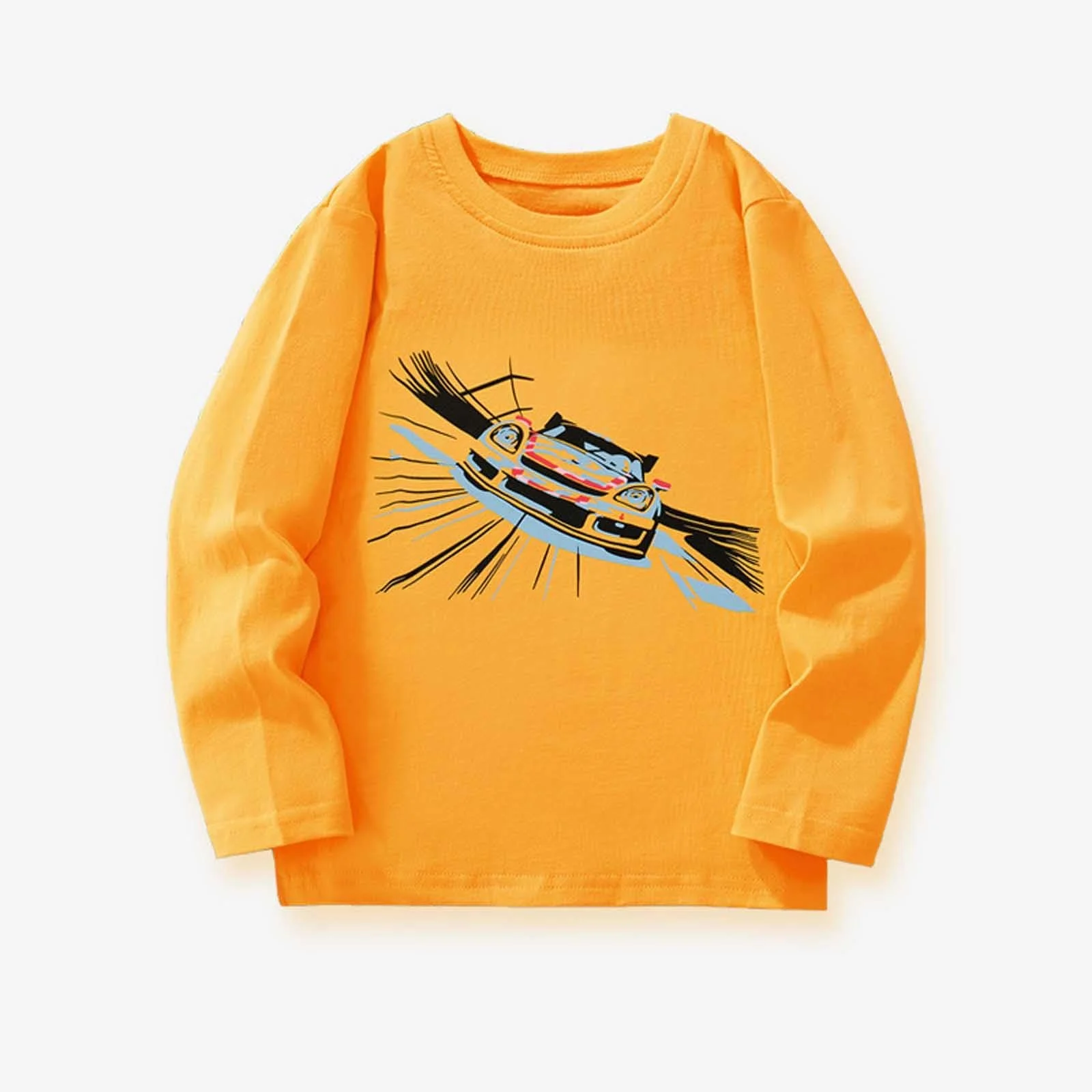 Пуловер для мальчиков 164 - Толстовки и свитшоты для девочек, повседневный пуловер с круглым вырезом и гоночным принтом, удобный детский верх для повседневной носки, фото №3