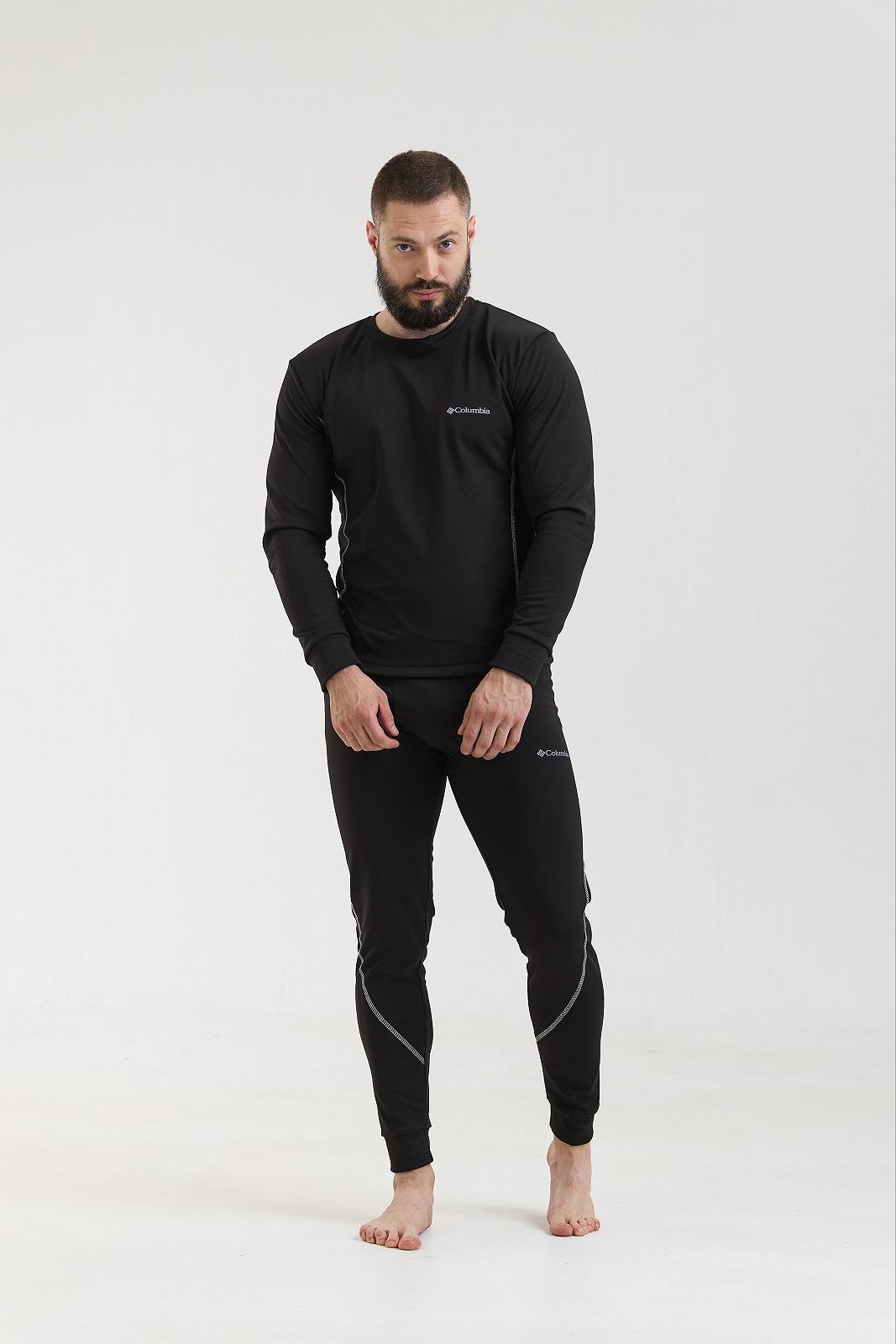 Термобілизна чоловіча Columbia чорний комлпект зимовий на флісі Коламбія, фото №6
