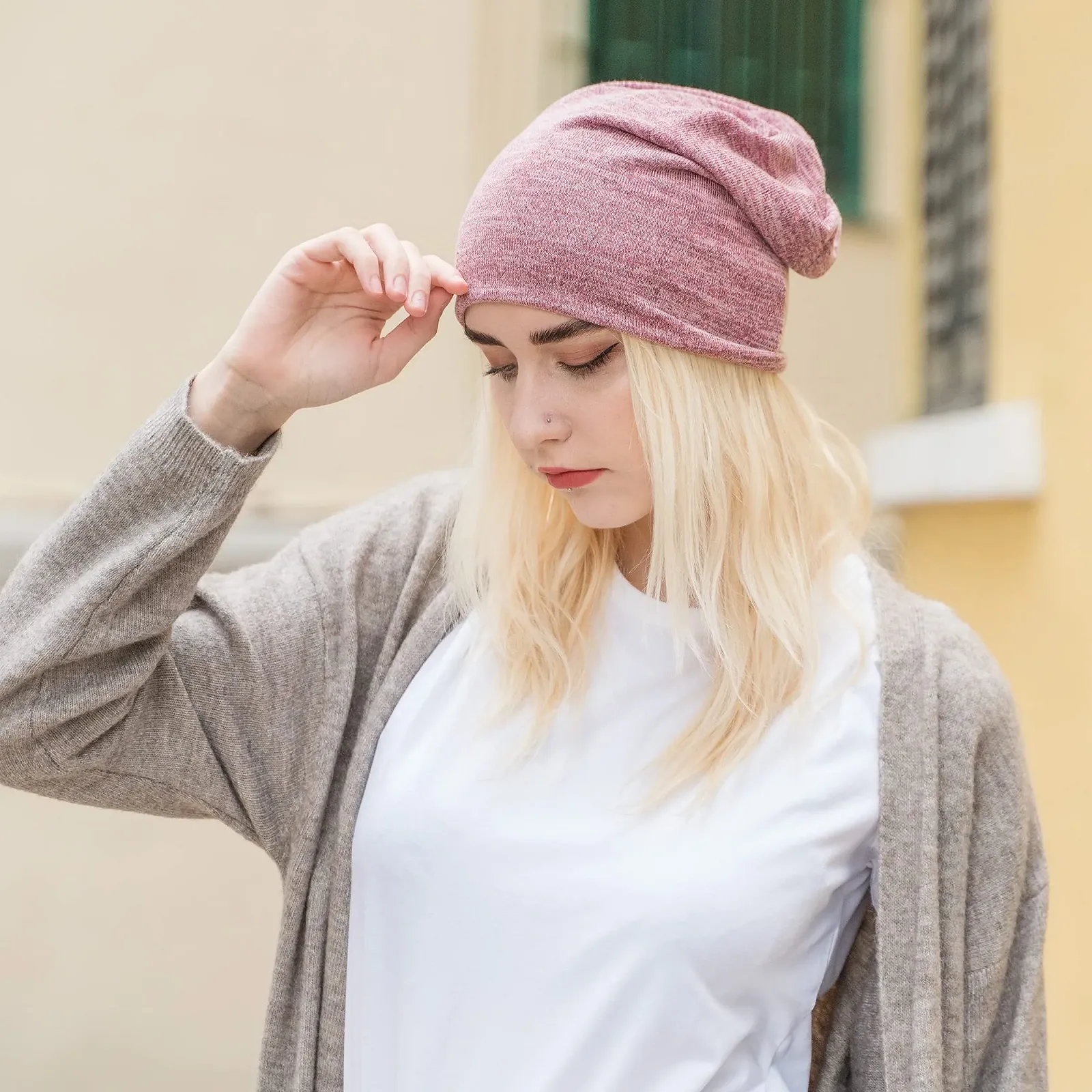 Летняя удлиненная шапка-бини ZLYC Легкая мягкая трикотажная, фото №3