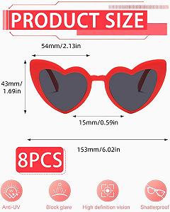 Сонцезахисні окуляри, у формі серця, 8 штук: білий, рожевий, червоний та чорний synthetic.ua - Фото 1