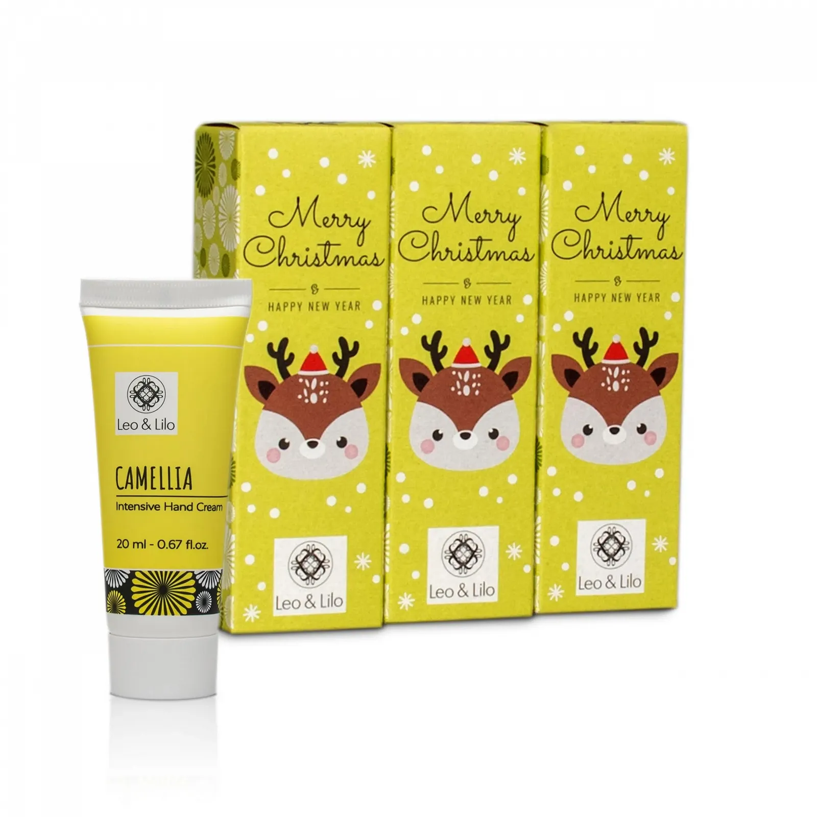 Набір кремів для рук Leo & Lilo Small Greeting Set of 3 X-Mas Deer, 3 індивідуально запаковані креми, фото №1