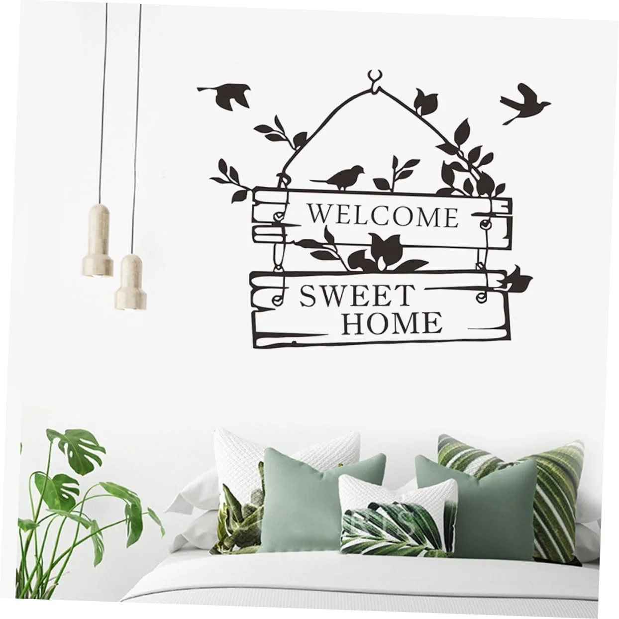 Наклейка на стену BESTYASH Welcome Home Самоклеящаяся ПВХ Съемная Экологичная Черная, фото №4