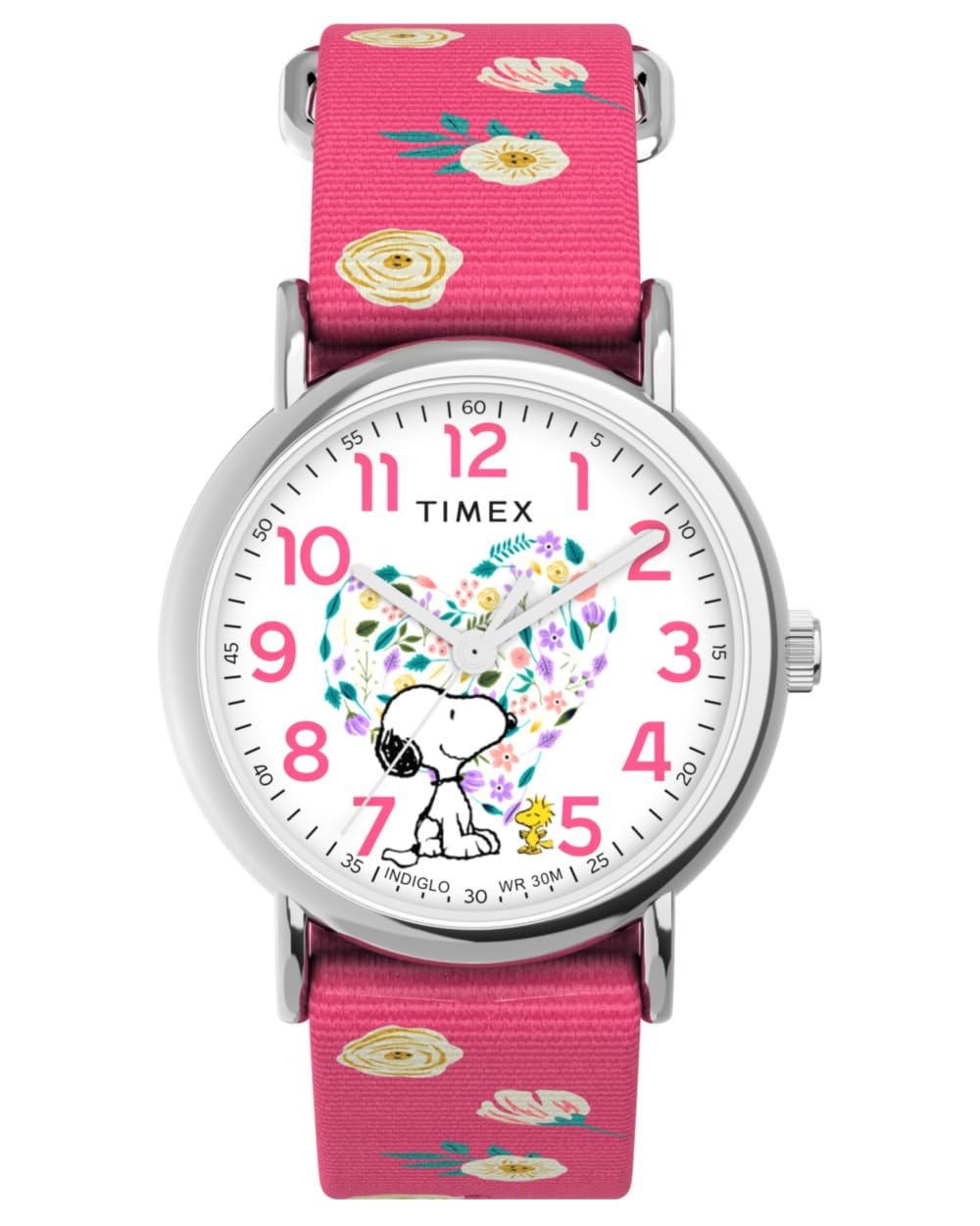 Аналоговий годинник Timex Peanuts Peanuts Weekender Жіночий, рожевий, Ремінець, фото №1