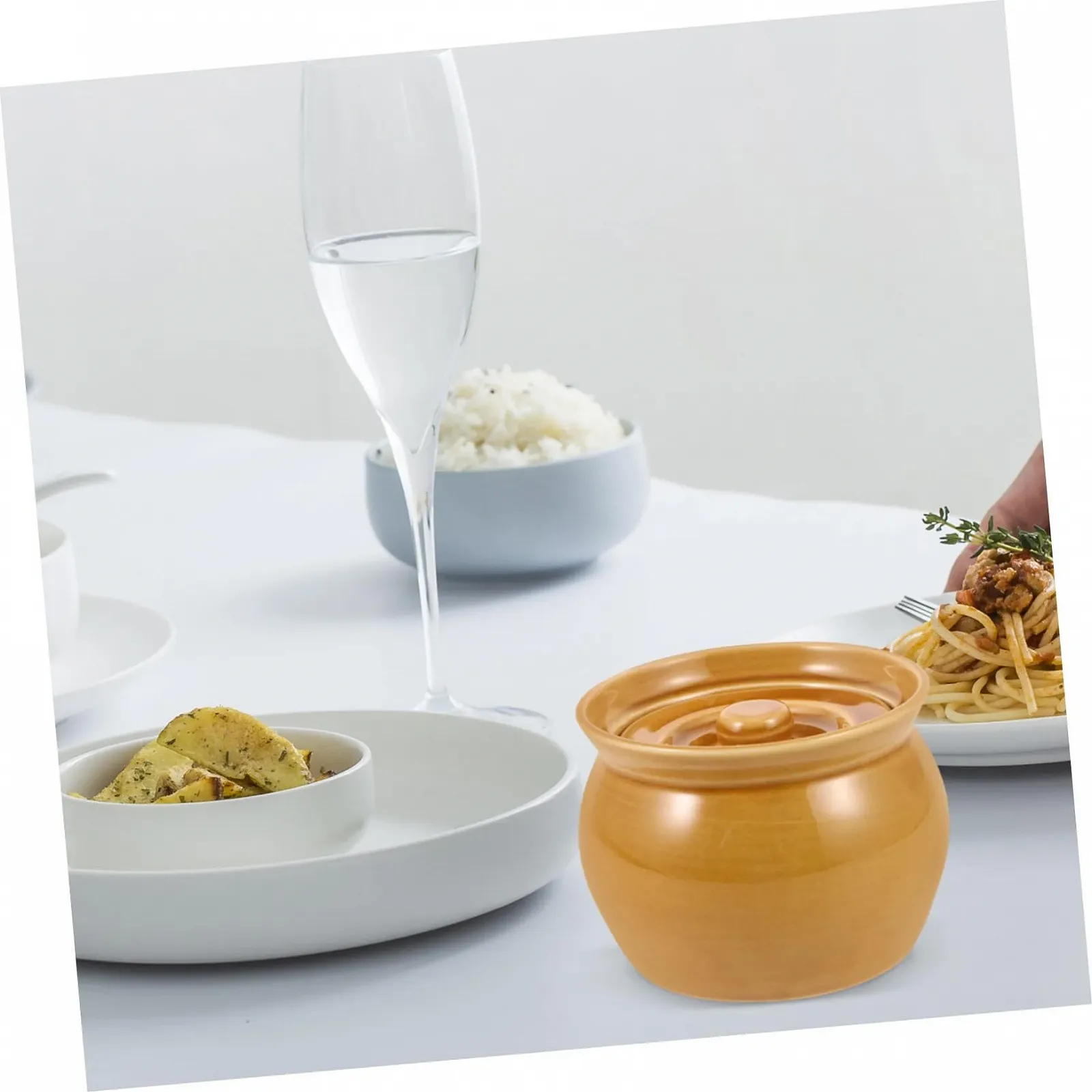 Каструля-керол PRETYZOOM керамічна з кришкою мала для супу та каші, фото №9