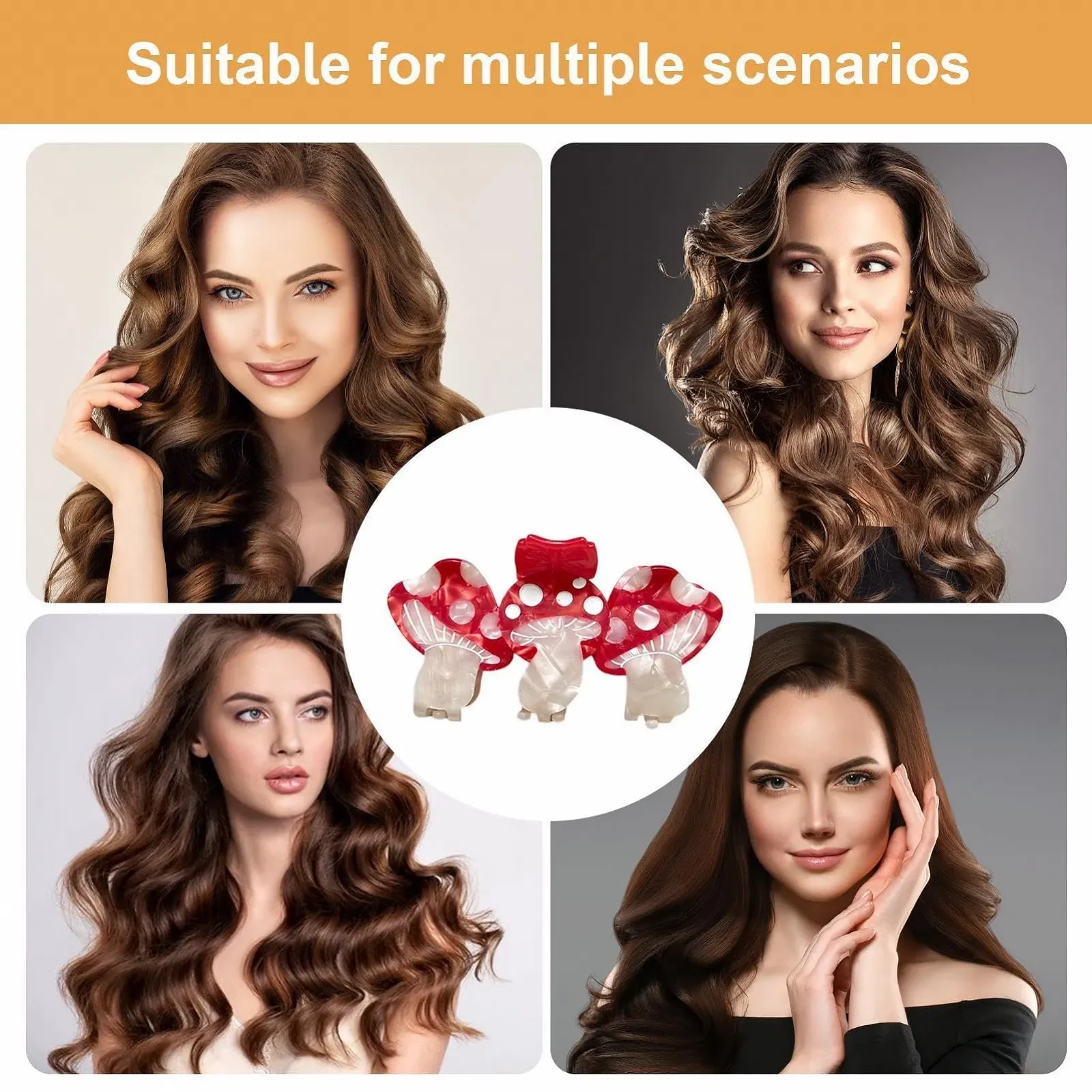 Заколка для волос Гриб Бренд Модель С бантом, Нескользящая, Аксессуары для волос для женщин и девушек, фото №4