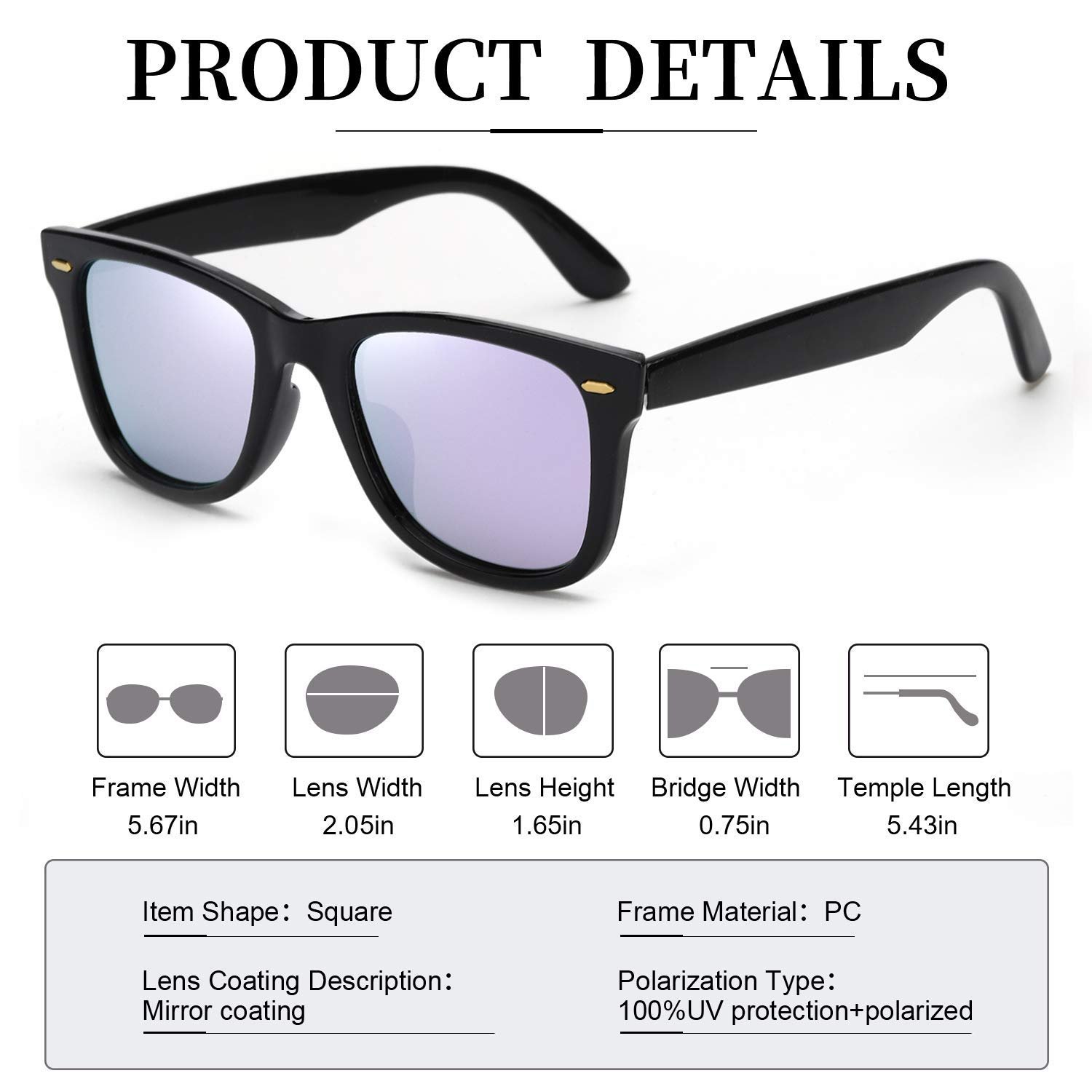 Сонцезахисні окуляри Жіночі Класичні Поляризовані Myiaur Антиблікові 100% Захист від УФ-променів, фото №3 Сонцезахисні окуляри Жіночі Класичні Поляризовані Myiaur Антиблікові 100% Захист від УФ-променів, фото №3