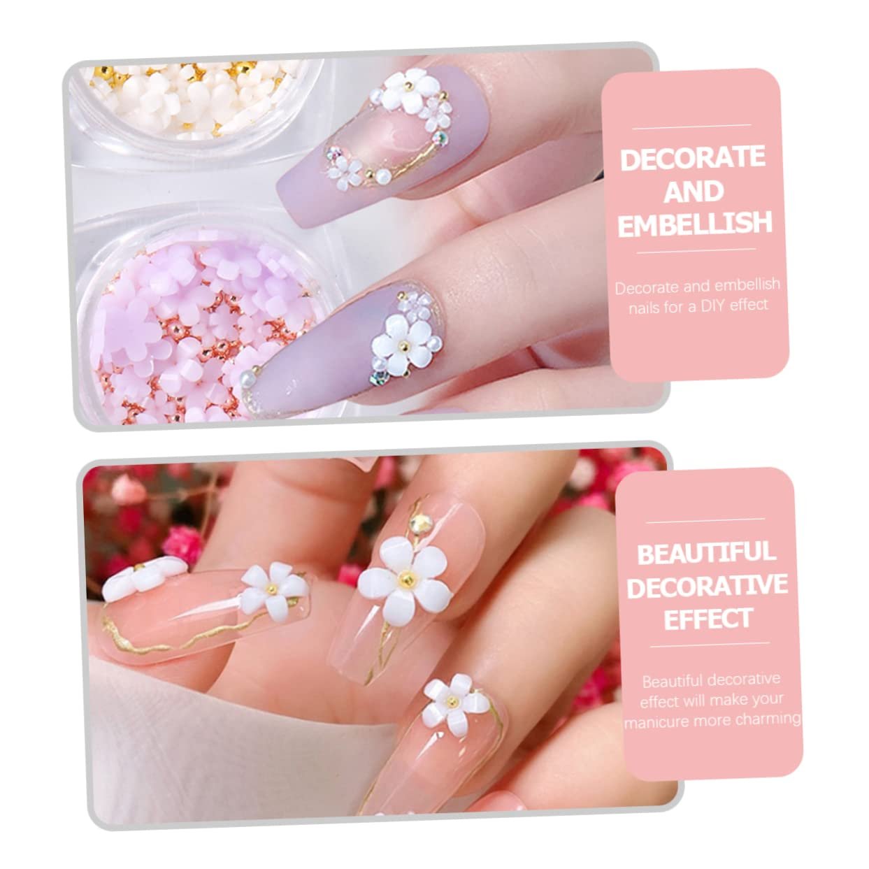 Наклейки для ногтей 5D Цветок Шарм Смола, фото №7