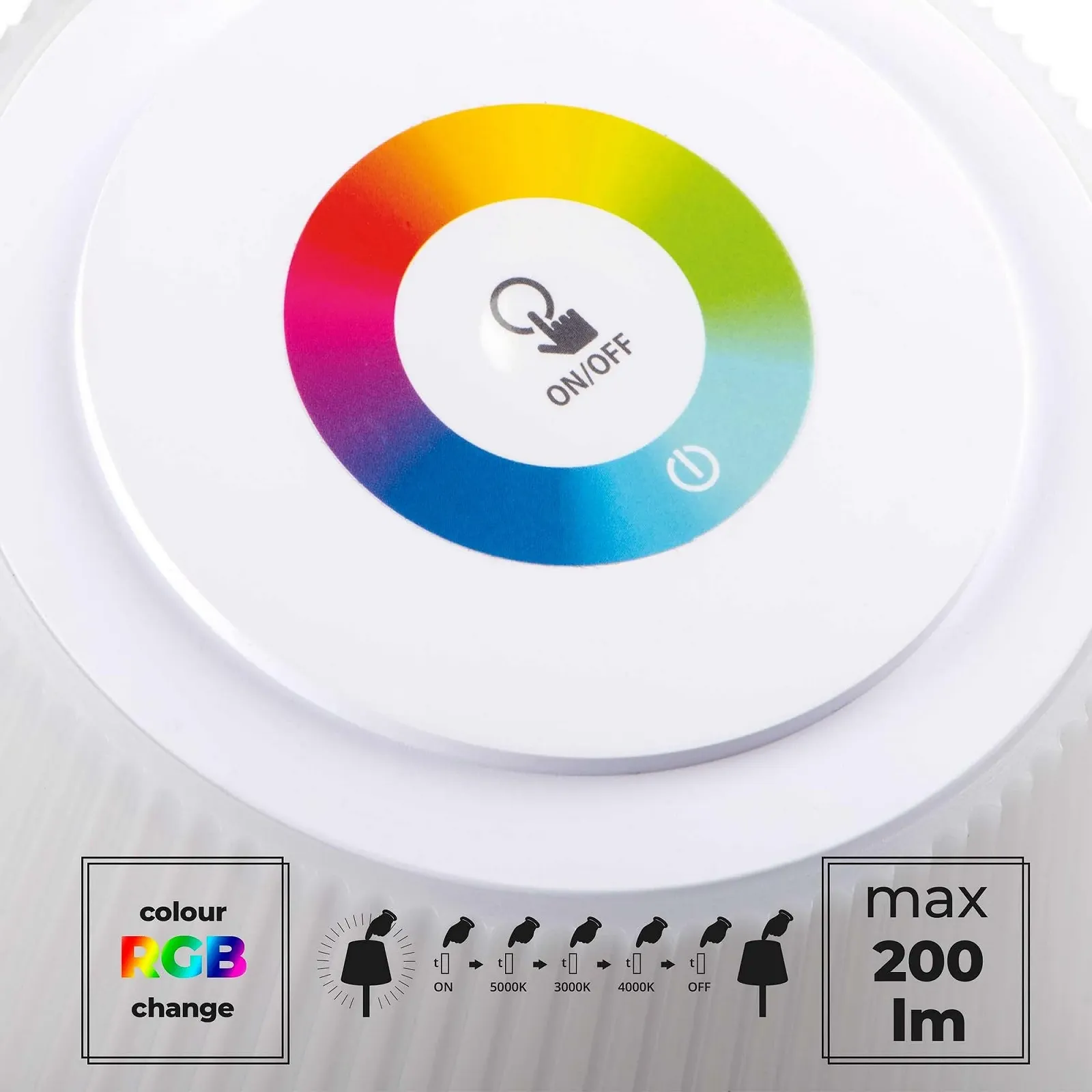 Настільна лампа LightLogic LL TOBR CCT+RGB W Акумуляторна Біла, фото №4