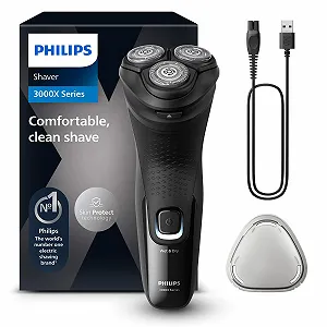 Електробритва Philips Shaver Series 3000X X3001/00 чоловіча для вологого та сухого гоління SkinProtect чорна - Фото 1