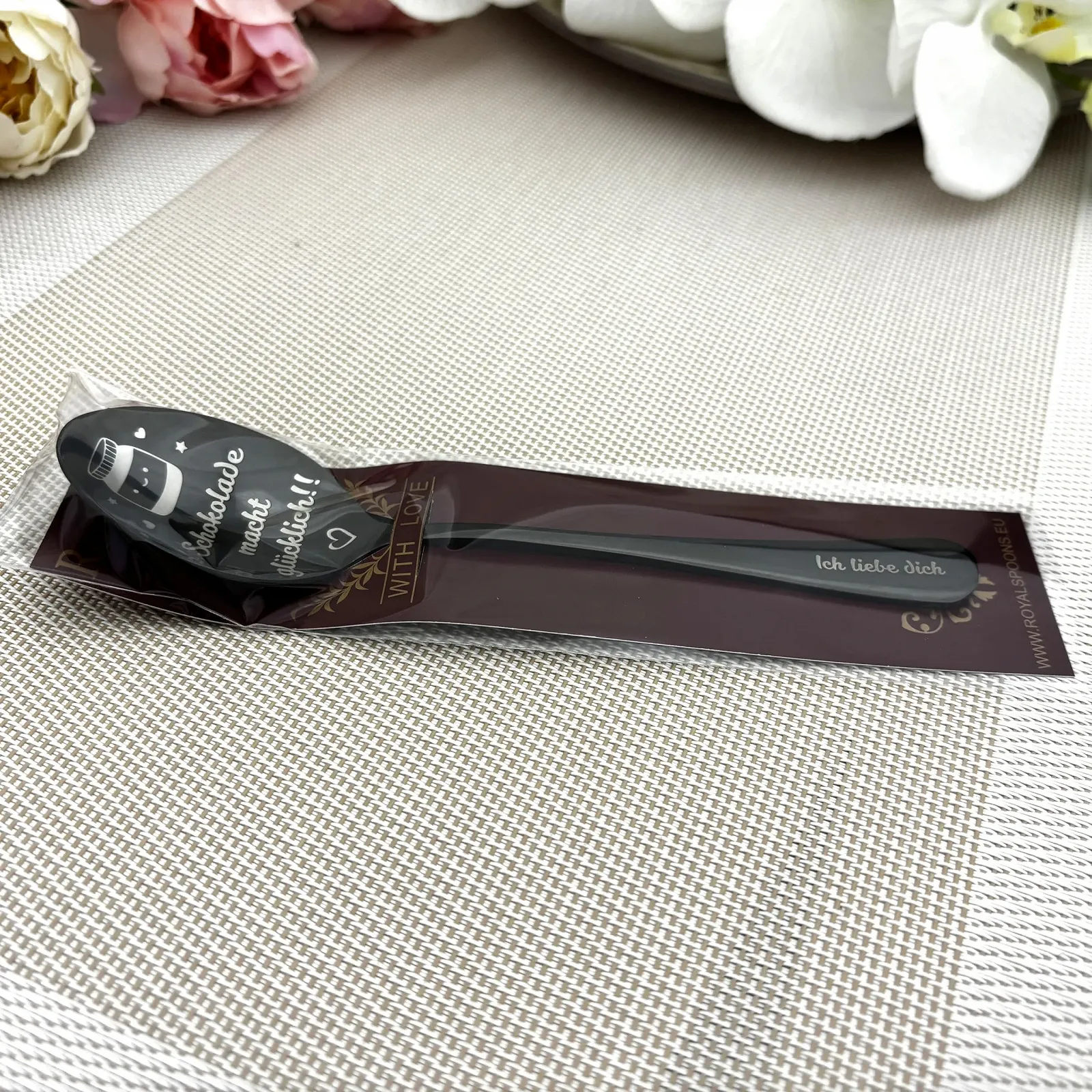Ложка Десертна з гравіюванням для любителів шоколаду Індивідуальне гравіювання на шоколадній ложці, фото №3