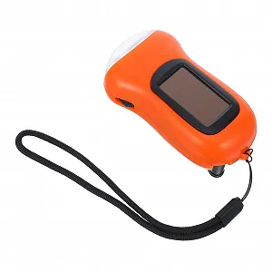 Ручной фонарь с ручным заводом на солнечной батарее VILLCASE Retro Torch Перезаряжаемый портативный аварийный фонарь для активного отдыха Компактный и универсальный Оранжевый - Фото 1