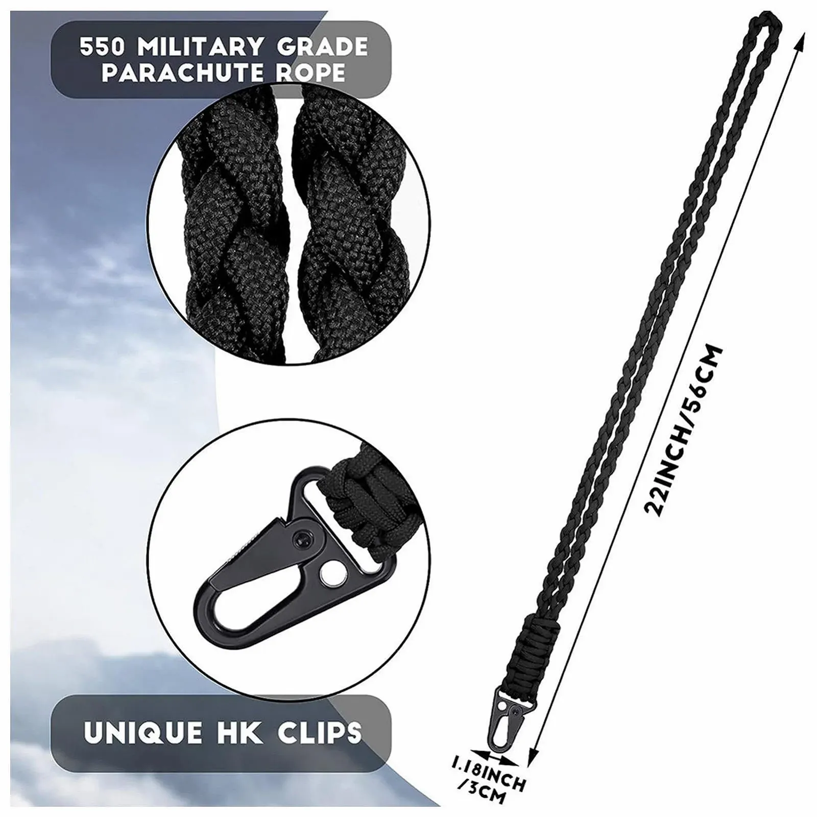 Брелок плетеный Heavy Duty Paracord для ключей. Упаковка, фото №4