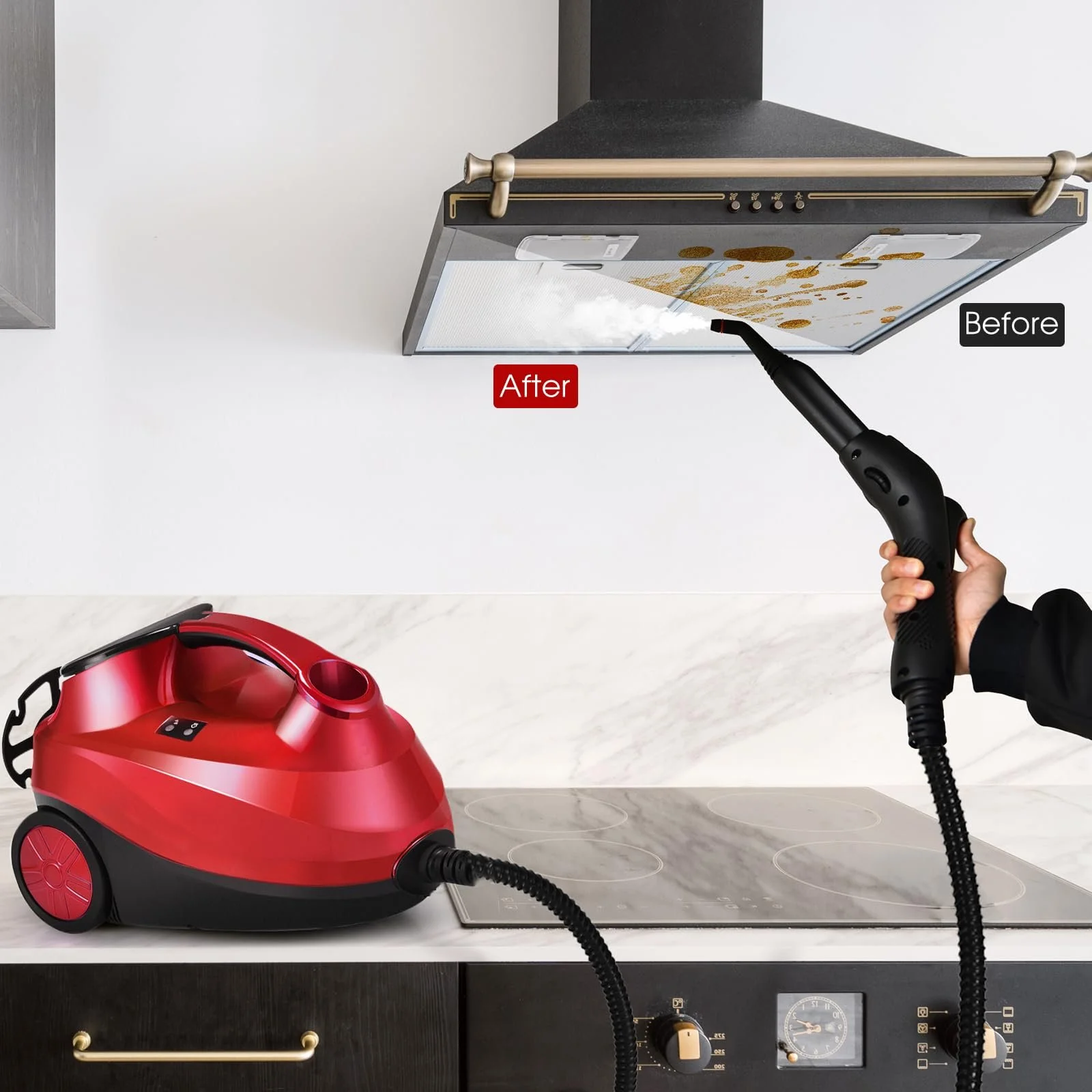 Пароочиститель SOARS 2000 Вт 4 бар 1.5 л с 19 аксессуарами Красный, фото №7 Пароочиститель SOARS 2000 Вт 4 бар 1.5 л с 19 аксессуарами Красный, фото №7