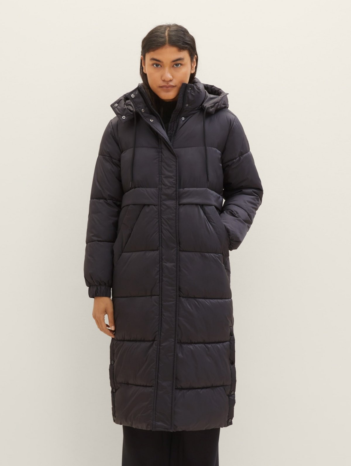Куртка Puffer coat with a hood 1037596ХХ14482 Tom Tailor Чорний M, фото №1