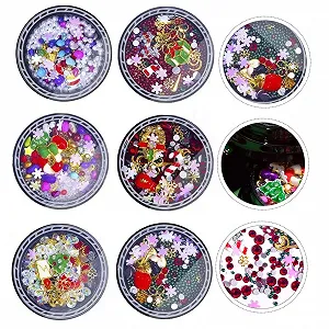 Наклейки для ногтей Рождественские Beavorty Стразы для маникюра Снежинки Santa Жемчуг Украшения для DIY дизайна ногтей Аксессуары - Фото 1