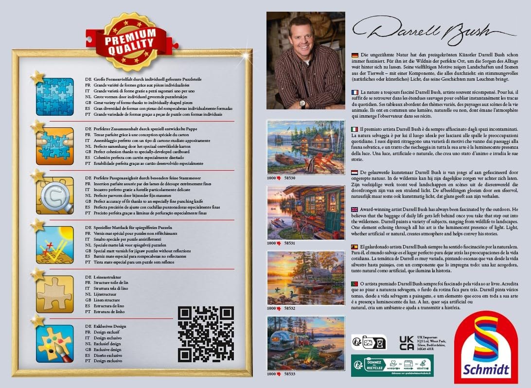 Пазл Schmidt Spiele 58533 Darrel Bush Camping Idyll on the Lake 1000 элементов, фото №3