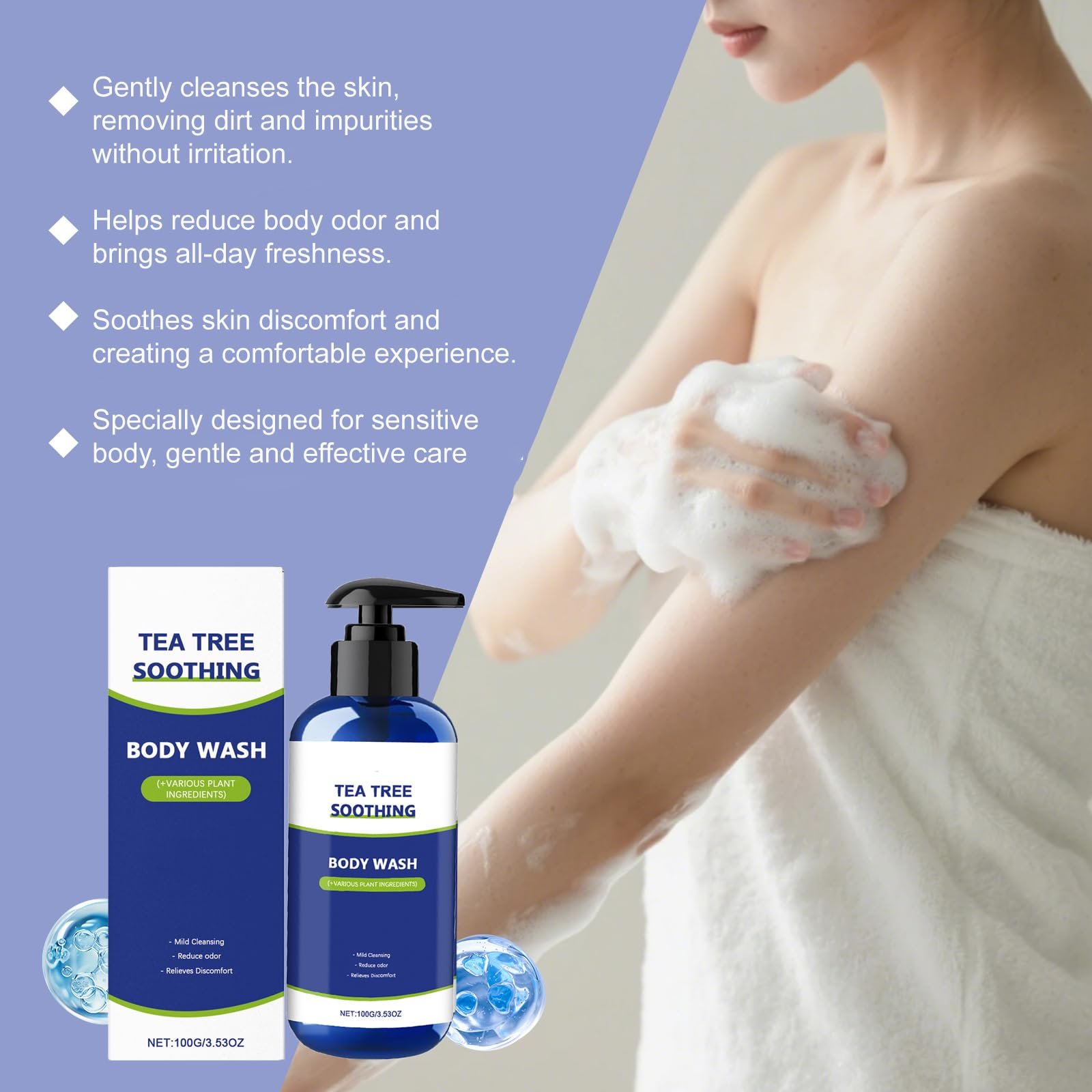 Гель для душу Tea Tree Очищувальний 3 шт., фото №6