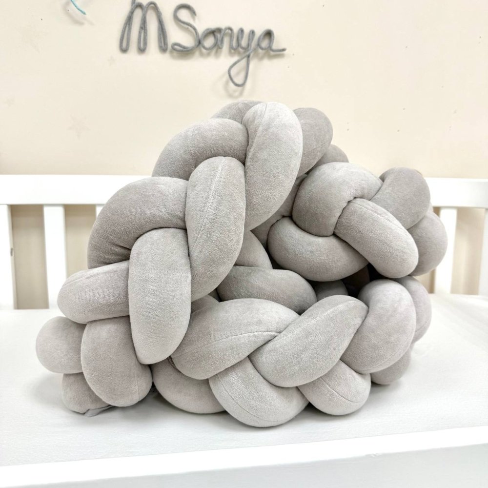 Бортик-коса сірий 360 см на всі сторони ліжечка, фото №4