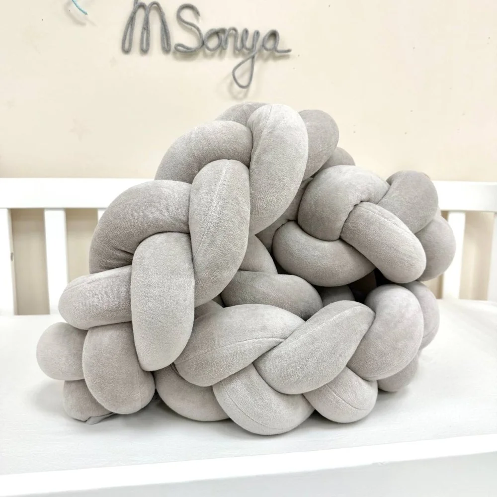 Бортик-коса сірий 360 см на всі сторони ліжечка, фото №4