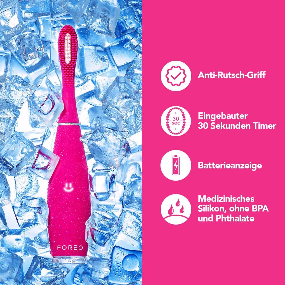 Електрична зубна щітка FOREO ISSA mini 3 Wild Strawberry 4-в-1 звукова силіконова, фото №7