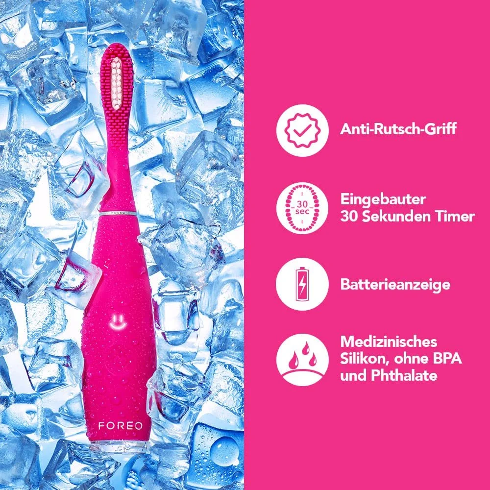 Электрическая зубная щетка FOREO ISSA mini 3 Wild Strawberry 4-в-1 звуковая силиконовая, фото №7