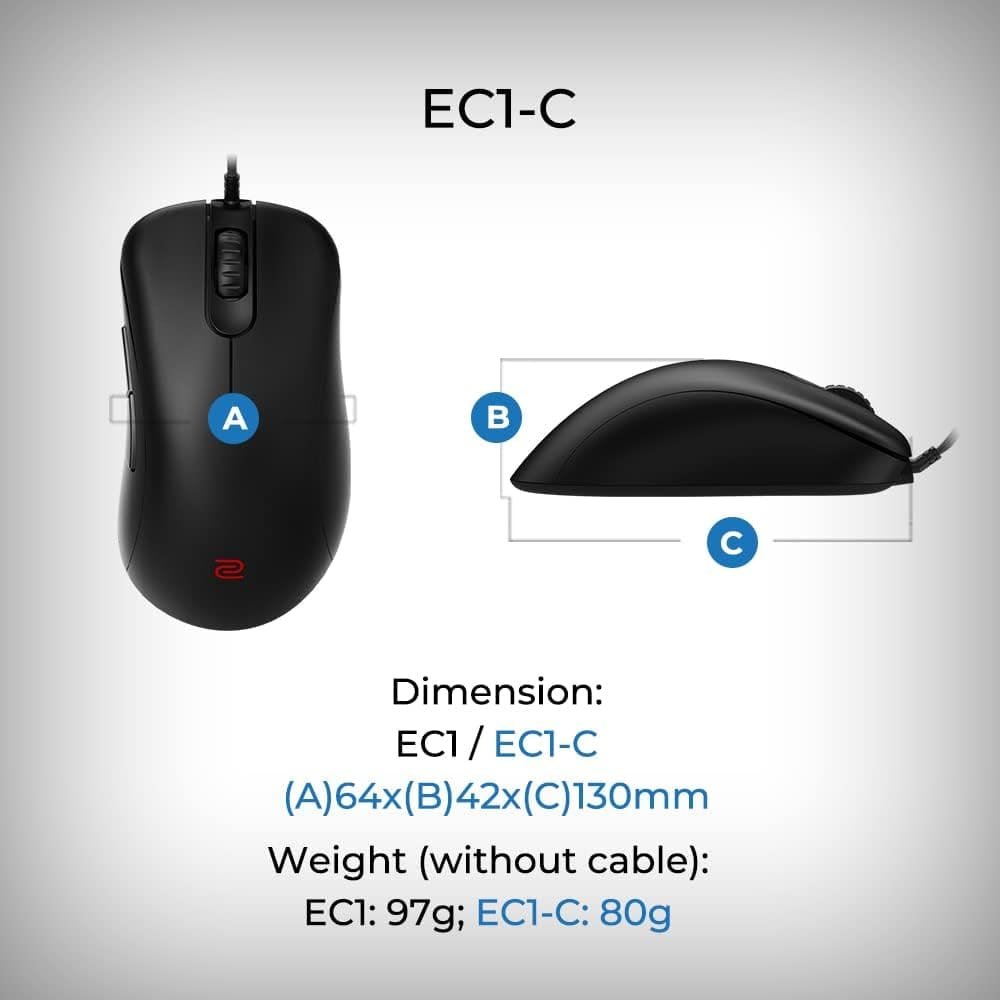 Проводная мышь BenQ Zowie EC1-C / 3200 DPI / 5 кнопок / Matte Black, фото №6