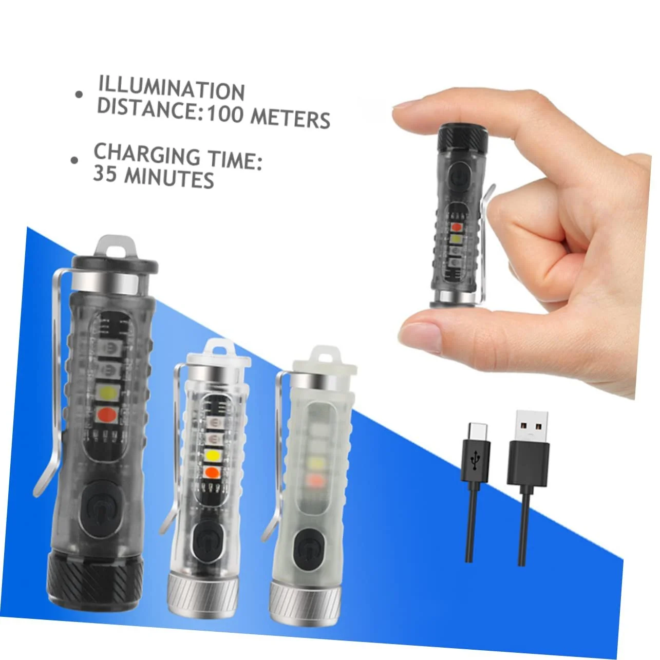 Фонарик-брелок YARNOW Мини фонарик-брелок LED Литиевая батарея, фото №7