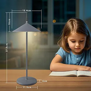 Настільна лампа LED акумуляторна сенсорна IP44 USB-C Сірий synthetic.ua - Фото 1