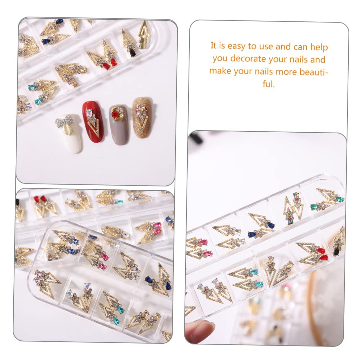 Підвіска для нігтів зі стразами PLAFOPE Стріла зі сплаву, 72 шт., фото №6