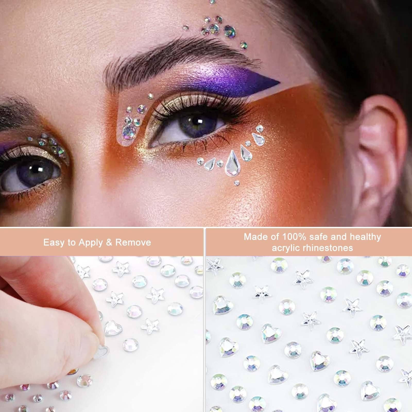 Самоклеящиеся блестящие камни Прозрачные поляризованные стразы для лица и ногтей Блестящие наклейки, фото №3