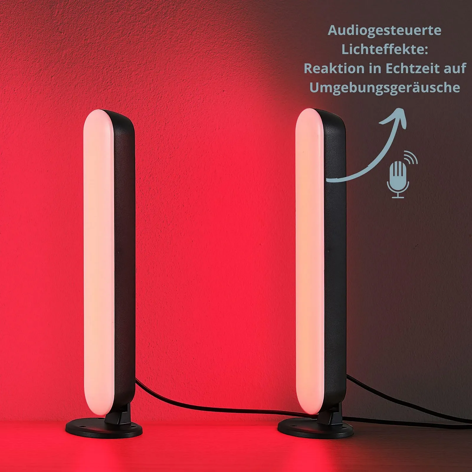 Настільна лампа Gabriella LED Dynamic Light RGB Sound Control Dimmer Remote USB IP20 28x3 см Plastic Black, фото №4