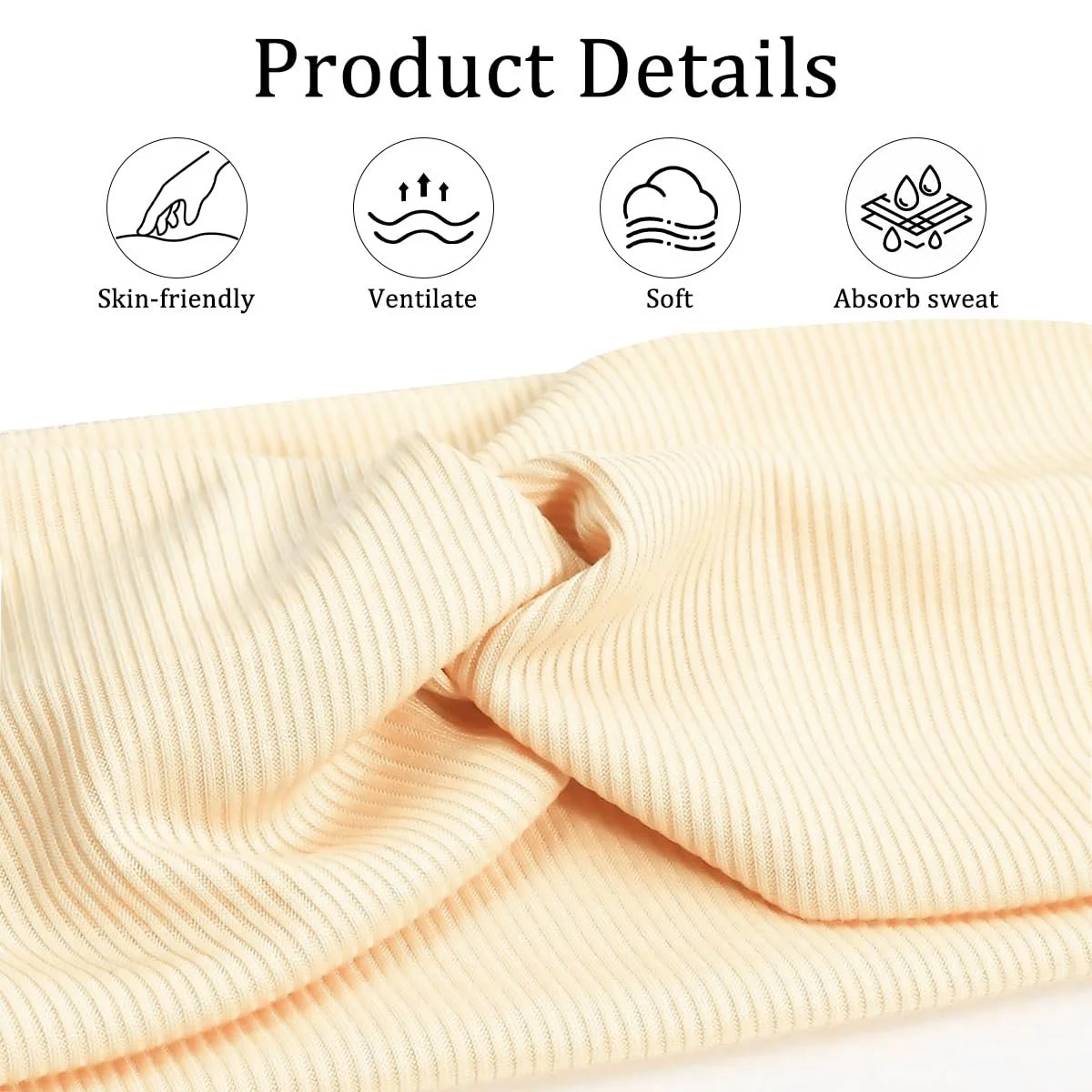 Пов'язка на голову Еластична широка М'яка, фото №3