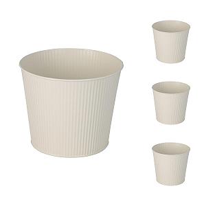 Набір балконних горщиків Mojawo 4 шт. оцинковані Ø13x11 см білі - Фото 1