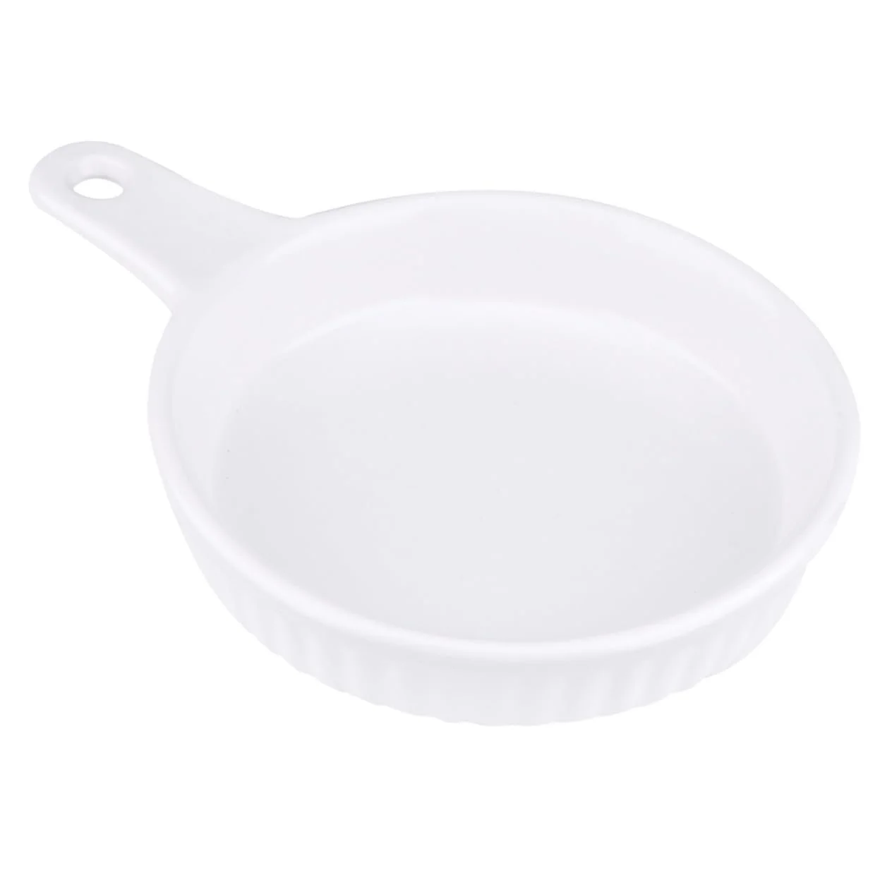 Форма TOYANDONA для запекания керамическая круглая с одной ручкой термостойкая Белая, фото №1